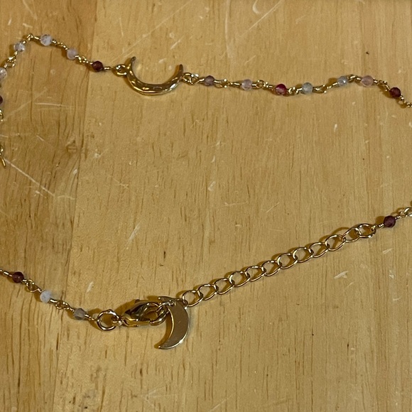 Luna Norte stone brass moon anklet - Picture 8 of 8